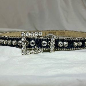 BB Simon Authority Black Swarovski Crystal Belt